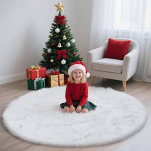 lot 8725 image: yulidayang White Fluffy Round Area Rugs for Bedroom,4X4Shag Circle Area Rugs for Girls Room,Non Slip Fuzzy Plush Rug for Kids Room Living Room and Dorm Home Decor Rug
