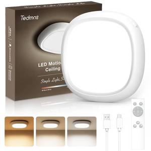lot 8755 image: Rechargeable Shower Light for Inside Shower, 12000mAh Motion Sensor Wireless Ceiling Light with Remote No Wiring, Battery Operated Closet Lights Cordless LED Overhead Lighting for Pantry Bathroom