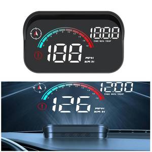 lot 8757 image: CIMIAUTO Windshield GPS Speedometer Head Up Display,HUD 3.5 Inches Digital GPS Speedometer Smart Gauge Overspeed,Compass, Mileage for Most Car Vehicles