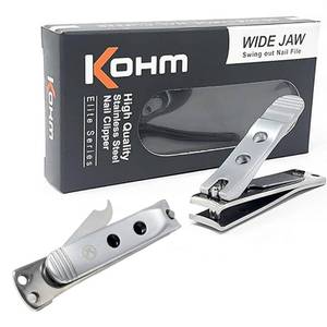 lot 8765 image: Kohm Curved Blade Edge Nail Clipper with Nail File (Swing Out), SS Wide Jaw Toenail Clippers for Thick Nails, Large Nail Clippers for Men, Seniors, Women