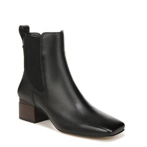 Franco Sarto Womens Waxton Square Toe Ankle Bootie Black Leather 8 M