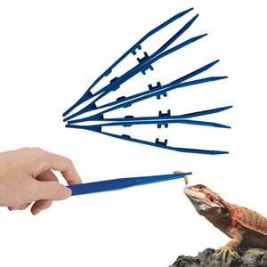 lot 8790 image: 5-Pack Reptile Feeding Tongs Set - Hygienic Anti-Slip Blue Tweezers for Bearded Dragons, Lizards, Snakes, Aquariums & Small Animals(Five colors to choose from)
