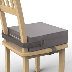 lot 8806 image: Toddler Booster Seat for Dining Table, PU Washable Double Safe Straps Non-Slip Bottom Booster Seat Dining Toddler, Portable Travel Increasing Cushion (Grey)