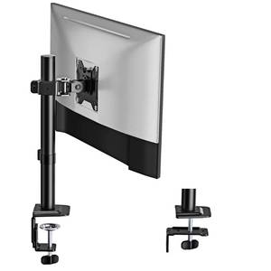 lot 26654 image: monTEK Single Monitor Stand, Stable Monitor Arm for 17-32 inch& 22lbs Capacity Screen, Height Adjustable Desk Mount with C Clamp and Grommet Base, VESA 75  75MM 100  100MM - Retail $20