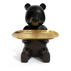 lot 26657 image: Key Dish Bowl for Entryway Table, House Warming Gifts New Apartment New Home, Bear Decor, Bookshelf Decoration, Entryway Decor Ideas & Bedside Table Decor (Matte Black) - Retail $31