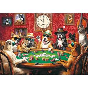 lot 26658 image: 2000 Piece Puzzles for Adults Funny Dogs Playing Poker Jigsaw Puzzle, Vibrant and Detailed Artwork, Challenging Puzzles for Adults 2000 Pieces, 39 x 28 - Retail $19