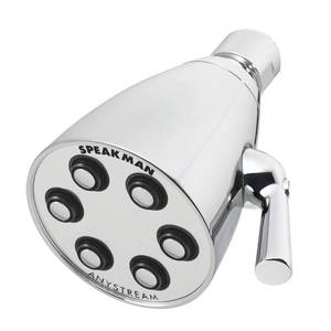 lot 26674 image: Speakman S-2252 Signature Icon Anystream Adjustable High Pressure Shower Head-2.5 GPM Solid Brass Replacement Bathroom Showerhead, Polished Chrome Finish - Retail $130