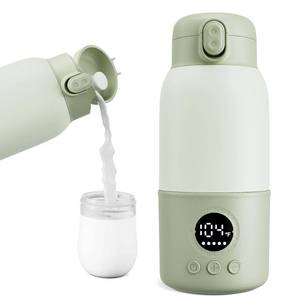 lot 26688 image: Portable Bottle Warmer for Travel, 2-Min Fast Heating Baby Bottle Warmer,12.8oz Formula Container to Go for Breastmilk, Formula Dispenser with Long-Lasting Keep Warm Function - Retail $40