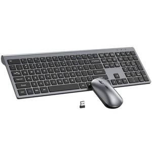 lot 26703 image: Wireless Keyboard and Mouse Combo, Full Size Keyboard and Mouse, Long Battery Life, Optical Mouse, 2.4G Lag-Free Cordless Mice Keyboard Set Ultra Slim Design for Computer, Laptop, PC, Mac, Windows - Retail $33