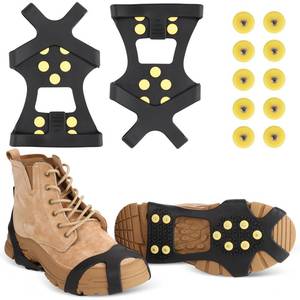 lot 32837 image: Carryown Ice Cleats for Boots Shoes, Ice Shoe Grips Anti Slip for Men Women, Rubber Snow Cleats, Spikes Crampons for Hiking Boots and Shoes  10 Extra Replacement Studs (XL) - Retail $10