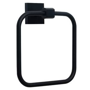 lot 40480 image: HouseAid Square Hand Towel Ring for Bathroom Stainless Steel Towel Holder Modern Hand Towel Hanger Wall Mounted Matte Black