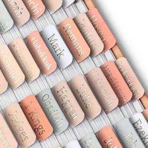lot 40482 image: Mr. Pen- Bible Tabs, 75 pcs, Modern Grace, Gold Foil Lettering, Laminated Bible Tabs for Women and Men, Large Print Bible Index Tabs, Bible Book Tabs, Bible Labels Tabs - Retail $7