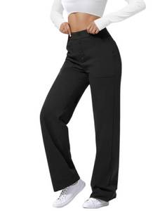 lot 40487 image: SEMARO High Waisted Casual Pants for Women Business Dress Work Office Stretchy Pants with Pockets Black M- Retail $20