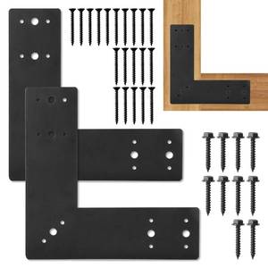 lot 40488 image: Cskunxia 2Pcs L Shape Flat Bracket, 10 X 10 Heavy Duty Mending Plate, Corner Bracket, L Right Angle Brackets, Repair Joining Fixing Brace with 2 Sets of Screws - Retail $23