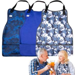lot 40496 image: ZINGTERRA Adult Bibs with Crumb Catcher,3Pack Adjustable Bibs for Eating,Waterproof Washable Men Clothing Protectors,Reusable Large Feeding Bib for Women Elderly Seniors - Retail $13