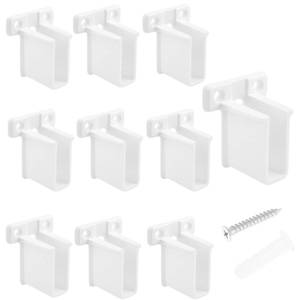 lot 40497 image: Auaurly 10 Pack Wire Shelf End Brackets for Closet Systems, Fits 12 Wire Shelving, Replacement for MP7016 with Mounting Hardware - Retail $12