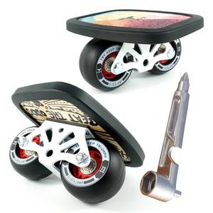 lot 49422 image: TKT FreeSkates - Metal Split Wheel Skateboard - High Resilience Free Drift Board - Maple Deck Drift Shoes with Edge Protector - High End Bearing Portable Outdoor Free Drift Plate - Retail $55