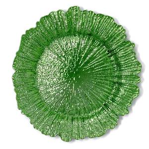 lot 49423 image: allgala 13-Inch 6-Pack Heavy Quality Plastic Round Charger Plates-Reef Green-HD80335 - Retail $36