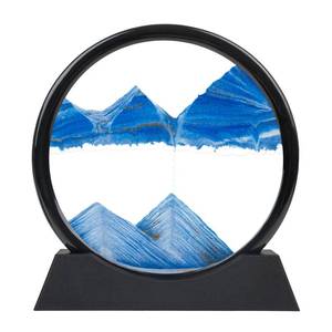 lot 49430 image: Mvxctfi Sand Art Liquid Motion Decor - 7 Inch Blue Desk Moving Sand Art, 3D Deep Sea Flowing Dynamic Sandscape for Relaxing Desktop, Office