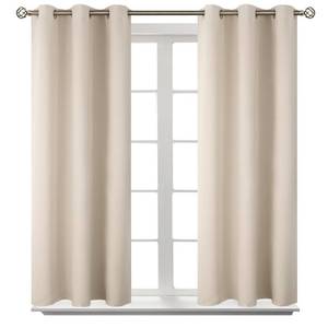 lot 49438 image: BGment Champagne Short Room Darkening Curtains for Small Windows, 38 x 45 Inch Thermal Insulated Tier Set of 2 Panels Sun Blocking Drapes for Kitchen Bedroom - Retail $25
