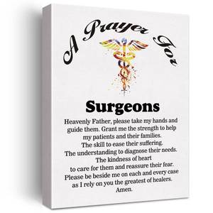 lot 51242 image: LEXSIVO a Surgeons Prayer Canvas Home Wall Art Decor Surgeon Gift Painting 11.5x15 Medical Professionals Poster Framed Ready to Hang - Retail $16