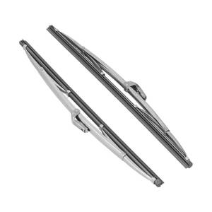 lot 51244 image: 12in30.48cm Windshield Wiper Blades Set Universal Fit for Most Cars Stainless Steel Polished Silver Front Windshield Wiper Blades Easy to Install, OEM Standard Replacement - Retail $17