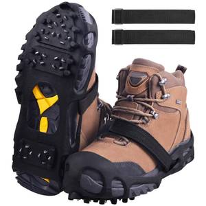 lot 51253 image: Ice Cleats Snow Traction Cleats Crampons for Shoes and Boots Men Women Anti Slip Ice Shoes Gripper Overshoe Slip-on Stretch Footwear (28 Steel with Straps, X-Large(10.5-13 men11.5-14 Women)) - Retail $21