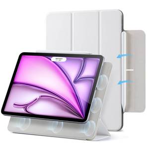 lot 51256 image: ESR for iPad Air 13 Inch Case M3M2 (20252024), iPad Pro 12.9 6th5th4th Gen, Powerful Magnetic Attachment, Slim Trifold Stand Case, Supports Pencil Pro & USB-C, Rebound Series, Brilliant White - Retail $31