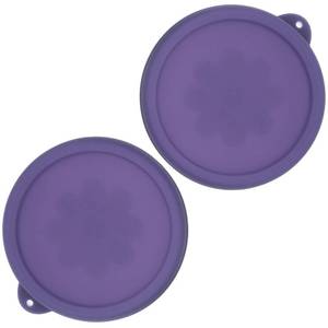 lot 51277 image: Kiicii 2 Cup Round Silicone Storage Cover Lids Replacement for Anchor Hocking and Pyrex 7200-PC Glass Bowls (Container not Included) (Dark Blue) 2 Pack - Retail $9