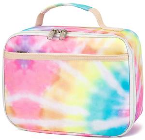 lot 51281 image: CAMTOP Kids Lunch Box Boys Girls Insulated Lunch Cooler Bag Reusable Lunch Tote Kit for School Travel (094 Tie Dye) - Retail $10