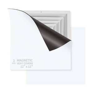 lot 51285 image: 2 PCS Magnetic Vent Covers 12X12 - Strong Magnetic Air Vent Covers for CeilingWallHVAC, White Square Vent Covers for Home & Rv (Fits Steel Vents) - Retail $20