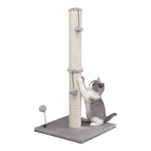 lot 59520 image: MECOOL 34 Tall Cat Scratching Post Premium Basics Kitten Scratcher Sisal Scratch Posts Trees with Hanging Ball for Indoor Cats, Gray - Retail $25