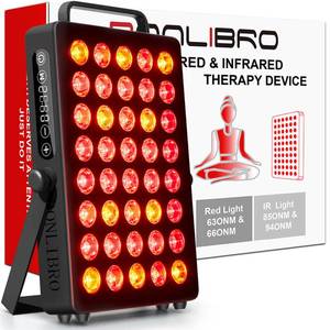 Red Light Therapy Panel for Face and Body, Quad Wave 660nm 850nm 630nm 940nm Near Infrared Light Therapy Panel Portable Dual Chip LED Device for Body Pain Relief Skin Health Sleep (BN-40)