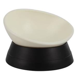 lot 59535 image: Bulldog Bowl Anti-Slip Dog Cat Dish Detachable Rubber Dog Bowl Pet Sterile Tilted Pet Feeder Slope Base (Black, 2 Cup (SmallMedium Dog)) - Retail $14