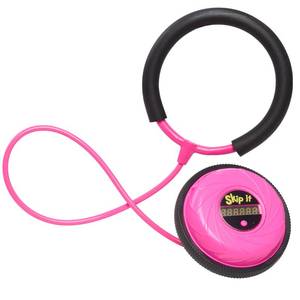 lot 59539 image: Just Play Skip It Retro Outdoor Toy, Light Up Ball and Digital Counter, Pink, Soft Foam Padded Ankle Ring, 31-inch Long, Screen Free Play, Toys for Kids Ages 5 Up - Retail $19