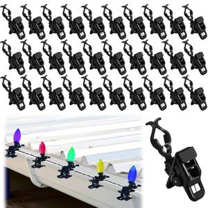 lot 59540 image: Feoang 30PCS Christmas Lights Spring Clips C7 C9 Universal Holiday Light Clips for Outside String Lights Gutter&Shingle Light Clips Spring Loaded Outdoor Holiday Light Hooks for Holiday Decorations - Retail $17