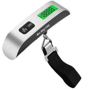 lot 59541 image: Pwkauka Digital Luggage Scale, 110lb Portable Suitcase Weight Scale for Travel with Backlit LCD, 4-Unit Switching, Non-Slip, Luggage Scale for Luggage, Backpacks, Packages (Battery Included) - Retail $5