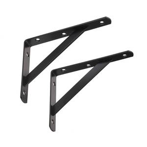 lot 59563 image: Dewell 2 Pcs 8inch Tripod Triangle Shelf Brackets, Wall Mounted Shelf Supports Black,BT200 - Retail $9