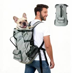 lot 59579 image: Furtent Dog Backpack Carrier, Ergonomic Pet Travel Bag, Suitable for Medium and Large Dogs, Built-in Leash and Adjustable Buckle, Ideal for Hiking and Cycling, M - Retail $100