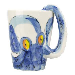 lot 59589 image: Homee Handmade Creative Art Coffee Mug Ceramic Milk Cups Ocean Style (Octopus) - Retail $15