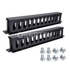 lot 35845 image: 1U 1PACK Cable Management Panel with Cover, 19-Inch Rack Mount Duct Wire Organizer for Server Network Cabinet �� Durable Plastic Finger Duct, Easy to Install for Neat Cable Arrangement by Sndlink