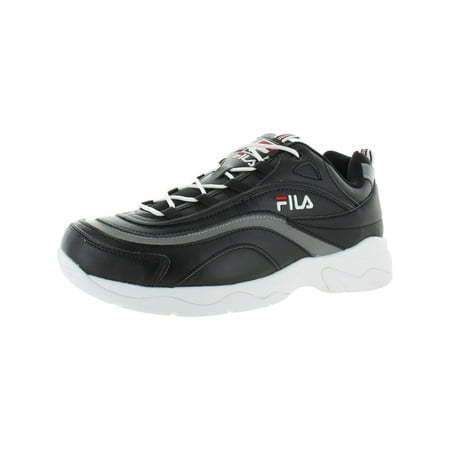 lot 35848 image: Fila Mens Ray Faux Leather Low Top Sneakers Black 9 Medium (D)