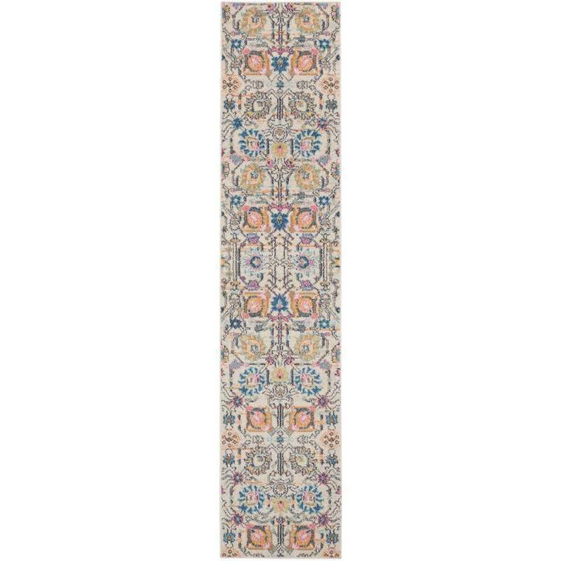 lot 33677 image: Nourison Passion IvoryMulticolor 2 2  x 10  Area Rug  Boho  Moroccan  Bed Room  Living Room  Dining Room  Kitchen    Easy Cleaning  Non Shedding (10  Runner)