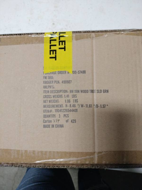 lot 33721 image: Kroger Holiday Home 11 In Wood Tree Solid Tree - 3 Pcs
