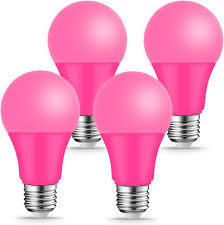 lot 33726 image: KQHBEN LED Pink Light Bulbs 9Watts (60w Equivalent), E26 Base for Wedding Halloween Christmas Party Bar Decor, 2-Pack