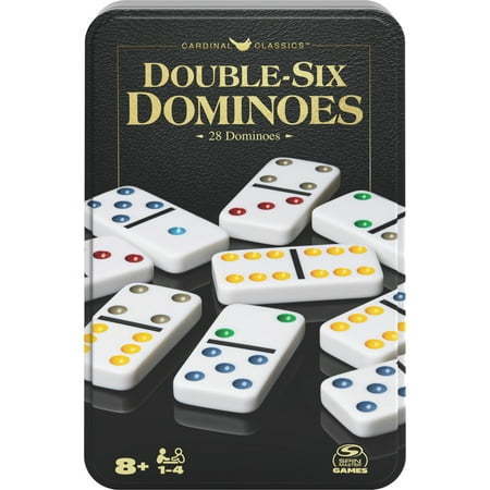 lot 33742 image: Double Six Dominoes Set in Storage Tin  for Families and Kids Ages 8 and up