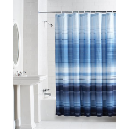 lot 33749 image: Mainstays Ombre Stripe Fabric Shower Curtain, 70 x 71 - 2 Pack