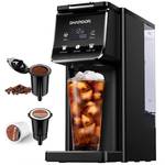 SHARDOR Coffee Maker Hot & Iced With Bold Setting,Single Serve Coffee Maker For K Cup And Grounds 52 Oz Removable Water Tank,6-14 Oz Brew Sizes,One Cup Kcup Coffee Machine With Reusable Filter, Black