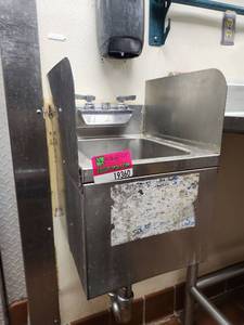 lot 19360 image: Commercial Wall Mount Hand Sink with Side Splash Guards