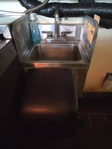 lot 19395 image: Wall-Mounted Commercial Stainless Steel Hand Sink